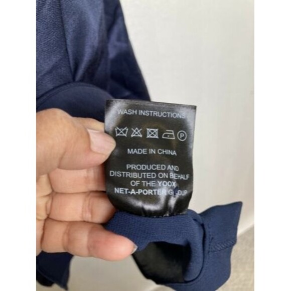 Iris & Ink Womens Sleeveless Twisted Knot At Waist Dress Navy Blue Size10 - Picture 10 of 12